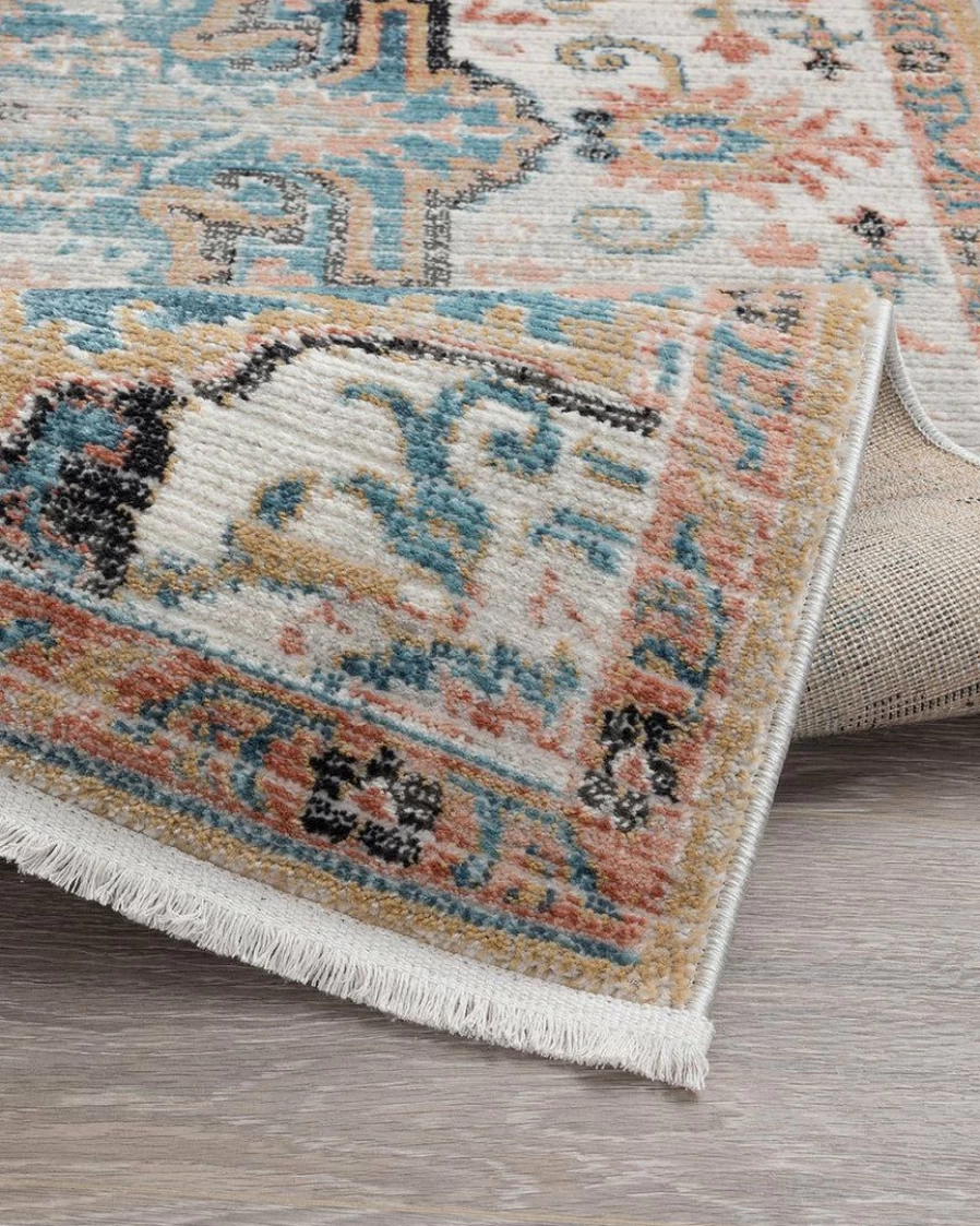 "Lone Fox Handmade Kamala Turkish Rug - Vintage Bohemian Distressed Wool Area Carpet"