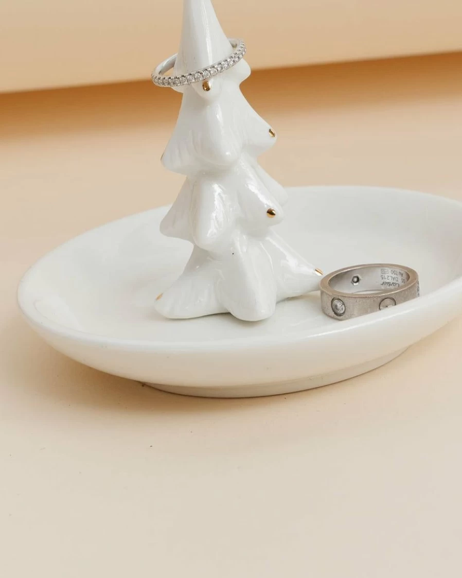 Holiday Tree-Shaped Trinket Dish for Jewelry and Small Decor