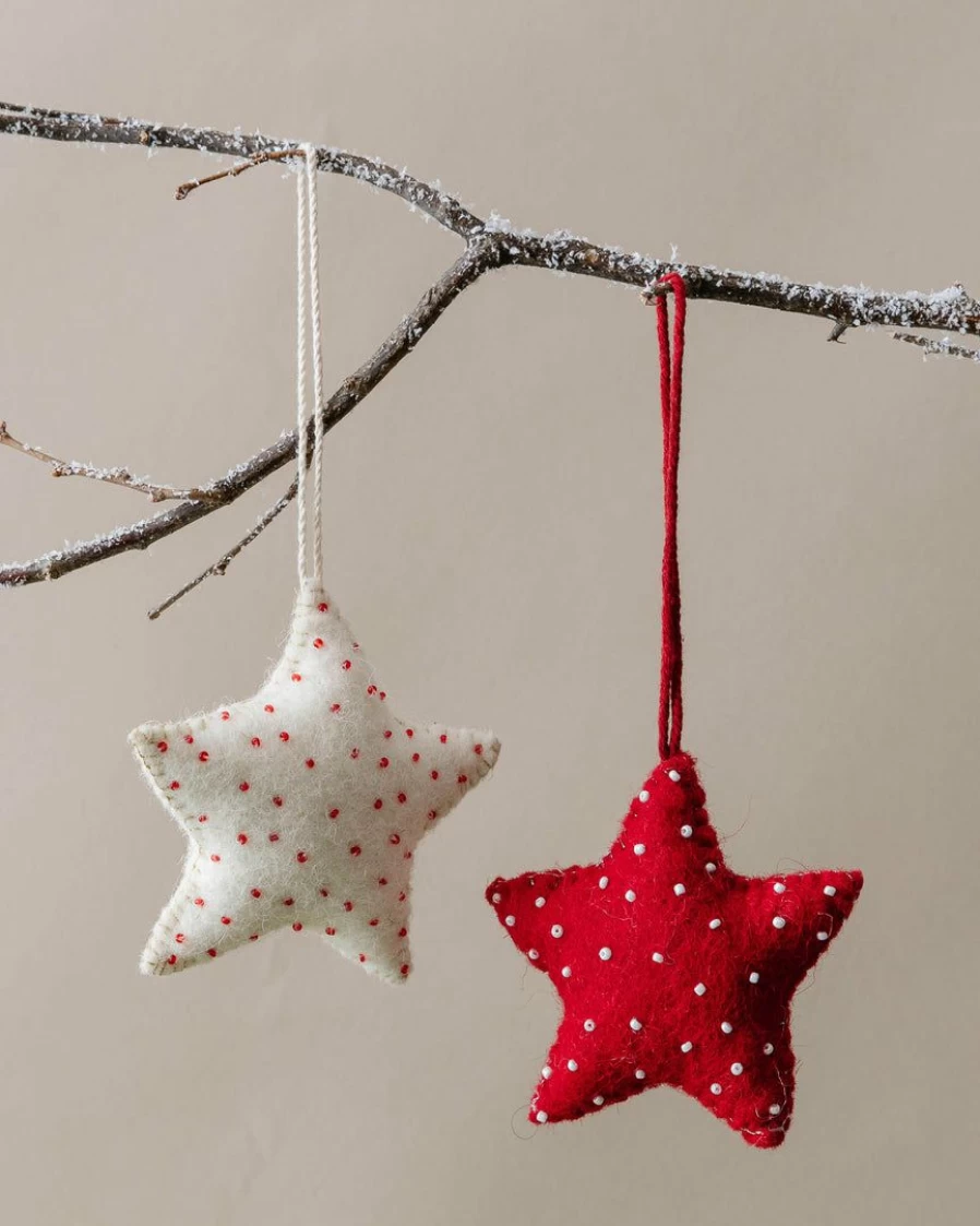 Handmade Wool Felt Star Ornament - Creative Holiday Decoration - DIY Christmas Tree Decor