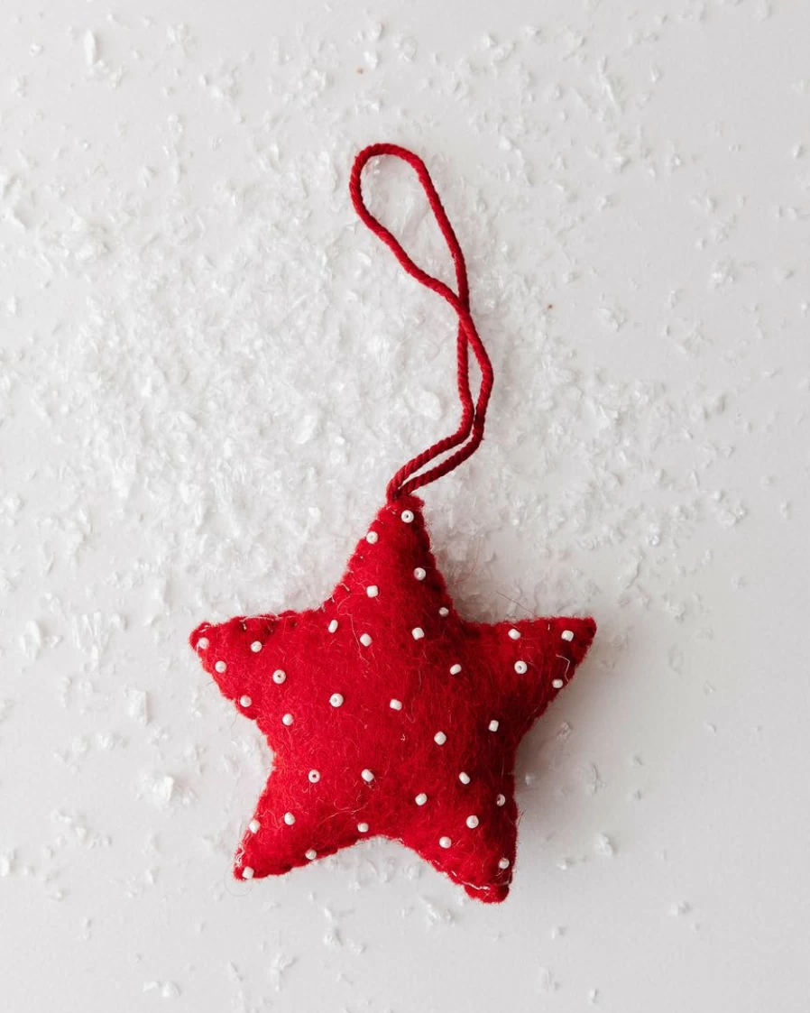 Handmade Wool Felt Star Ornament - Creative Holiday Decoration - DIY Christmas Tree Decor