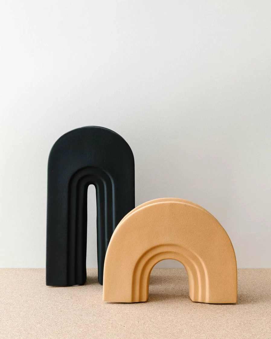 Juno Sandy Arched Vases - Elegant Ceramic Home Decor for Modern Interiors