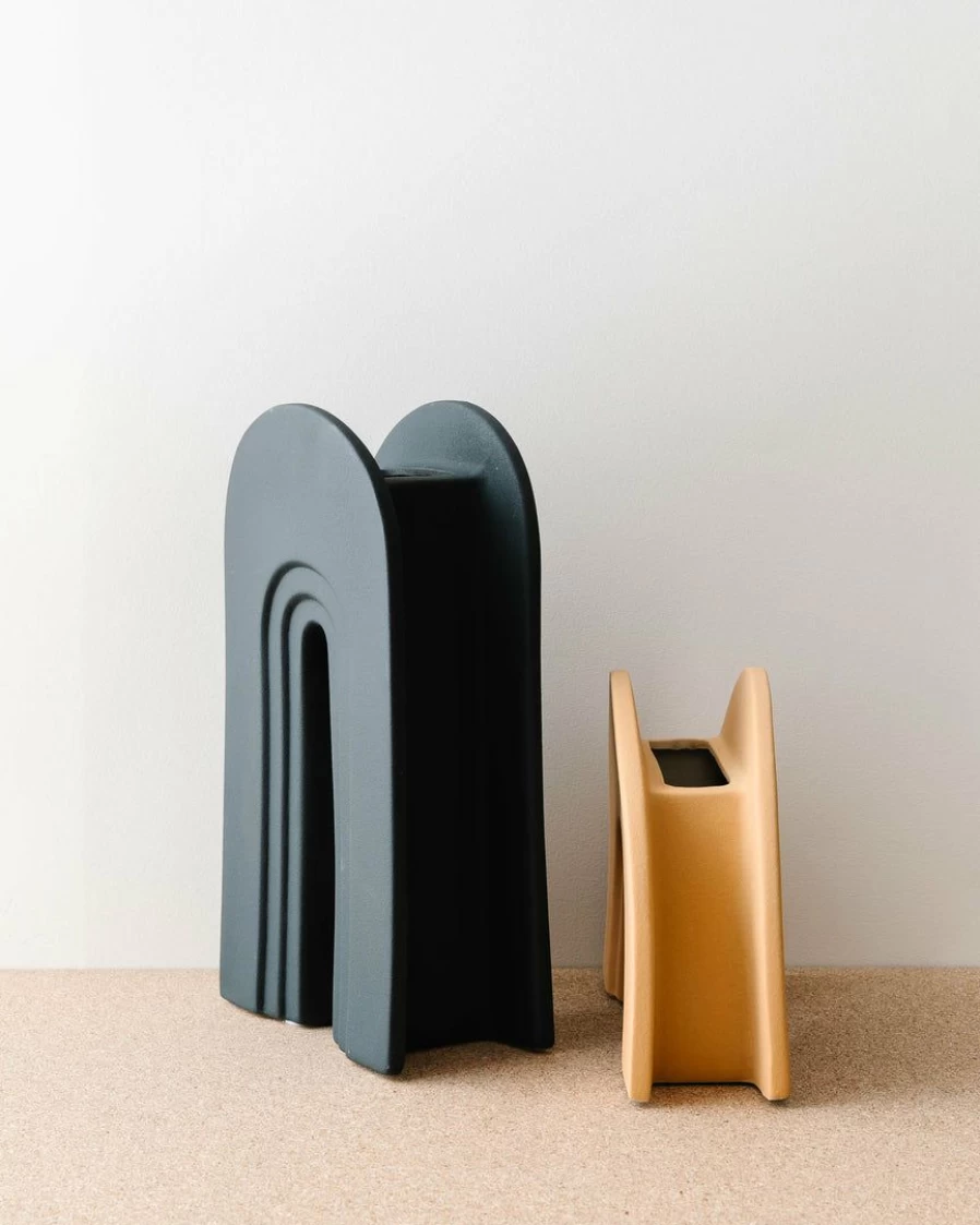Juno Sandy Arched Vases - Elegant Ceramic Home Decor for Modern Interiors
