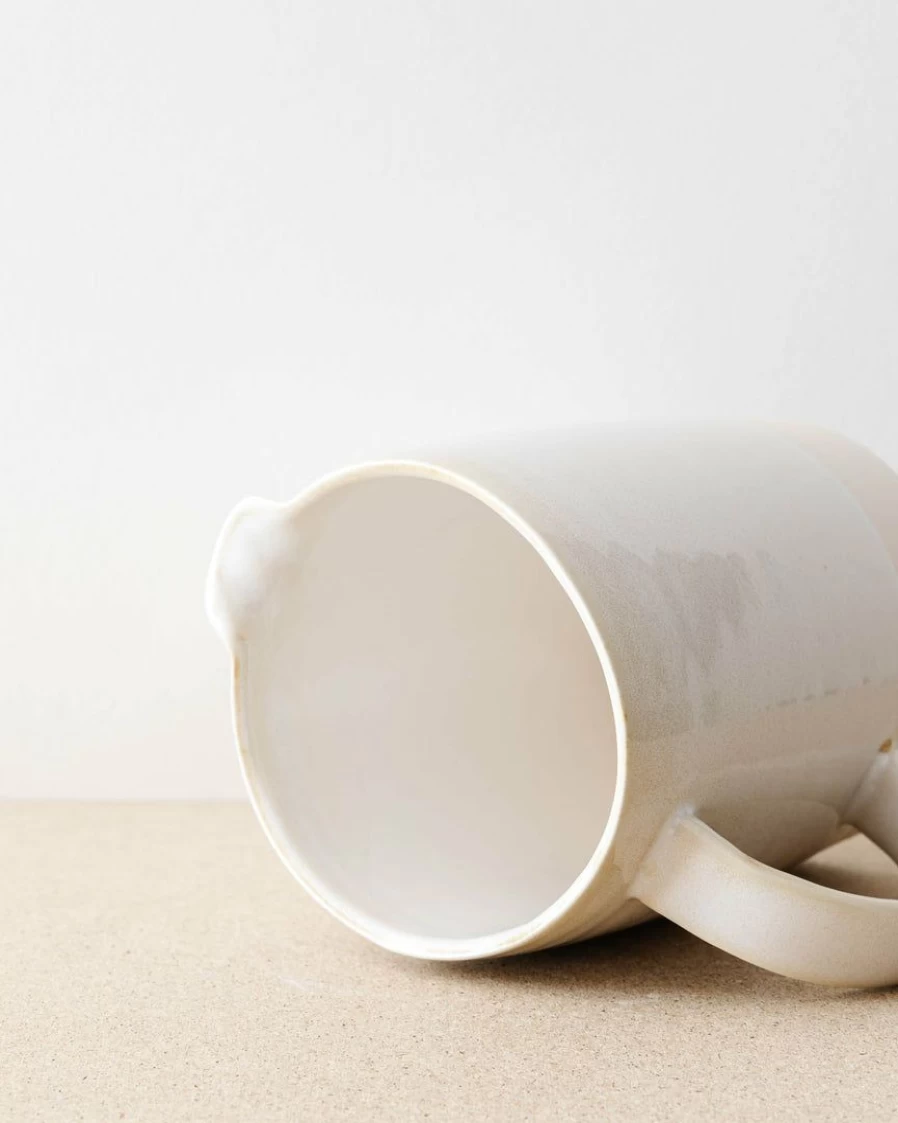 "Creative Co Op Carrie Ceramic Pitcher - Handcrafted Elegant Pouring Jug for Home Decor"