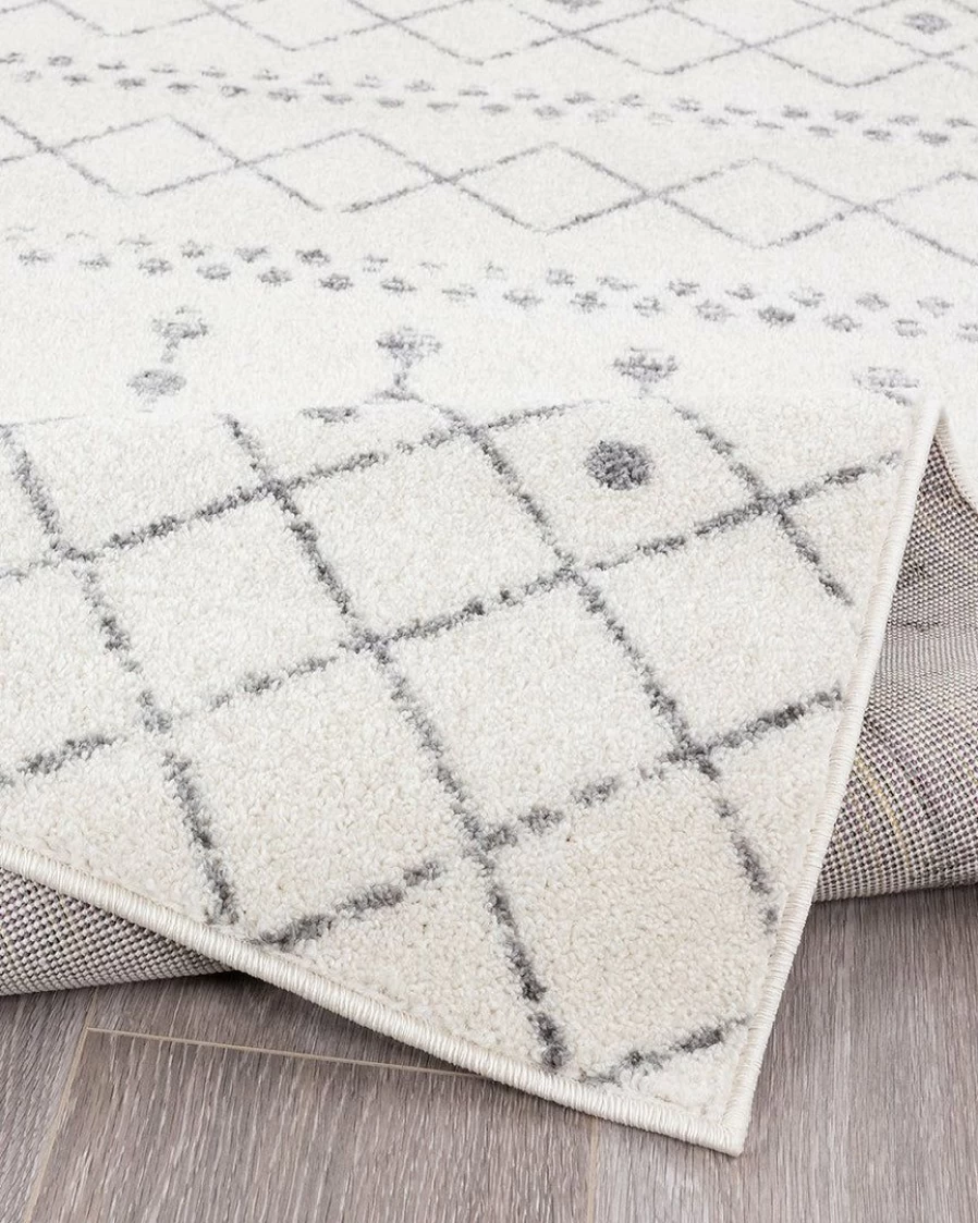"Bohemian Moroccan Linework Area Rug - Handmade Tribal Design Floor Carpet for Living Room Bedroom"