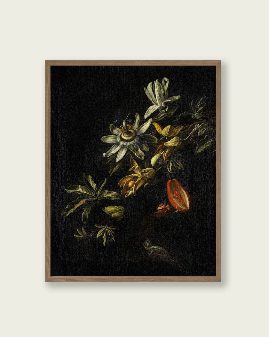 "Midnight Florals Botanical Art Print - Lone Fox Home Decor Wall Art"
