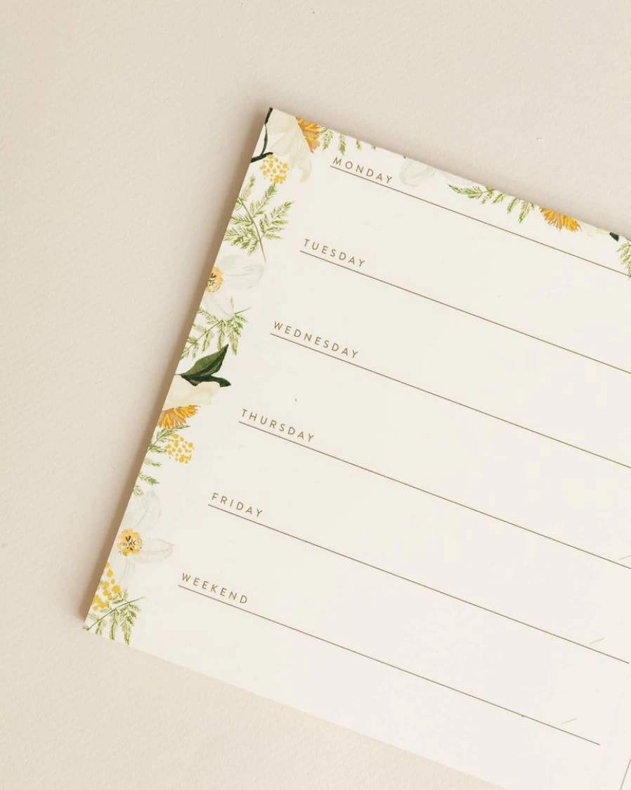 Premium Jasmine-Scented Weekly Notepad – Elegant Floral Design for Planning & Notes