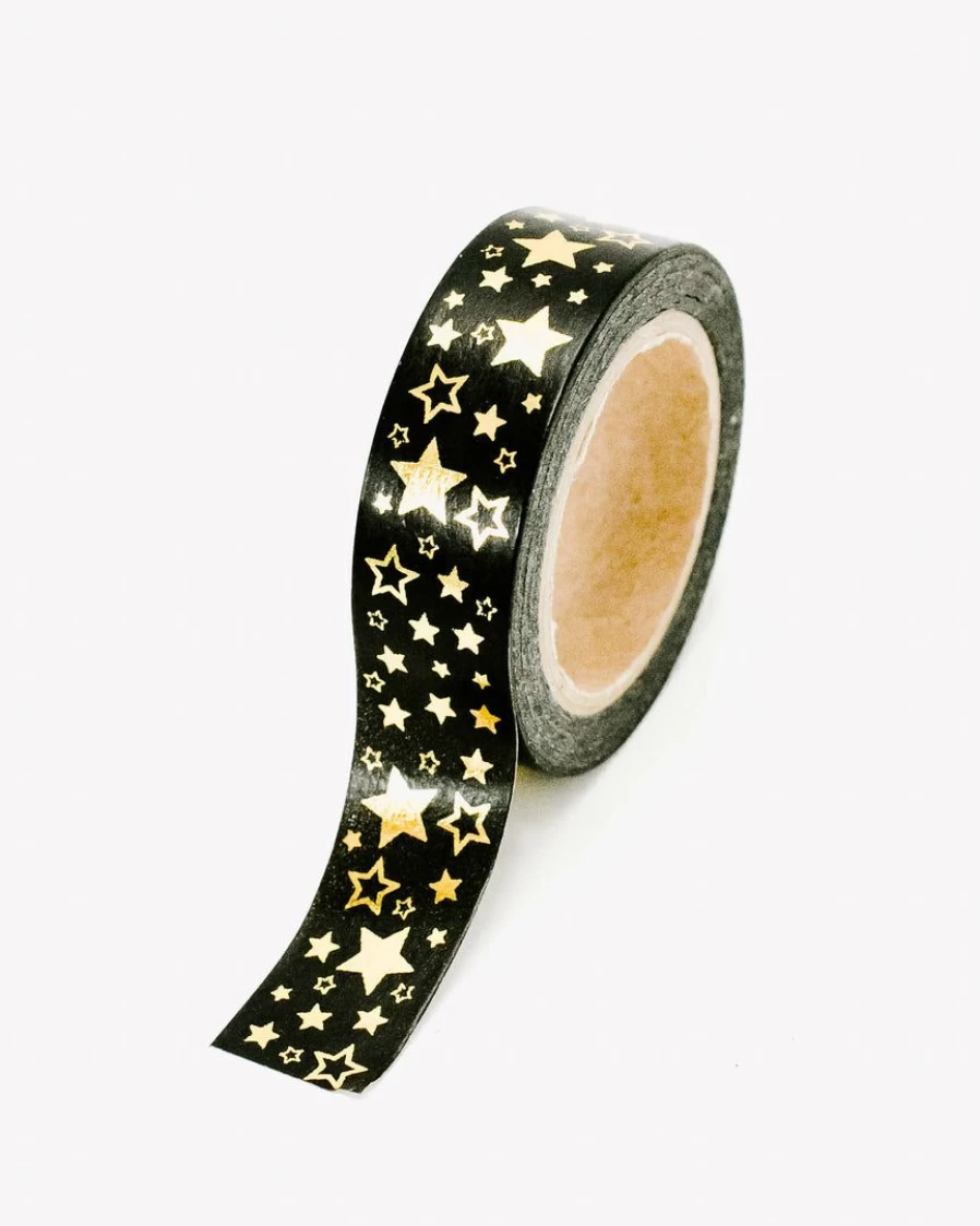 Gilded Stars Decorative Washi Tape - Premium Adhesive Craft Tape for Scrapbooking & DIY Projects
