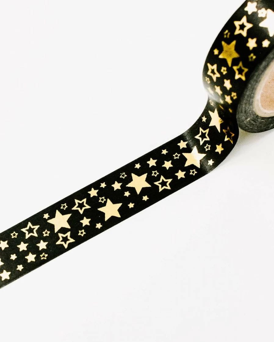 Gilded Stars Decorative Washi Tape - Premium Adhesive Craft Tape for Scrapbooking & DIY Projects