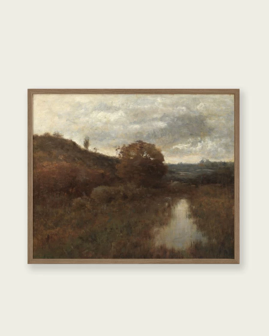 "Lone Fox Autumn Creek Art Print - Premium Wall Art Decor"