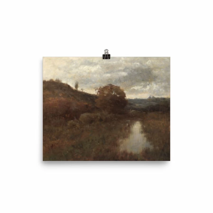 "Lone Fox Autumn Creek Art Print - Premium Wall Art Decor"