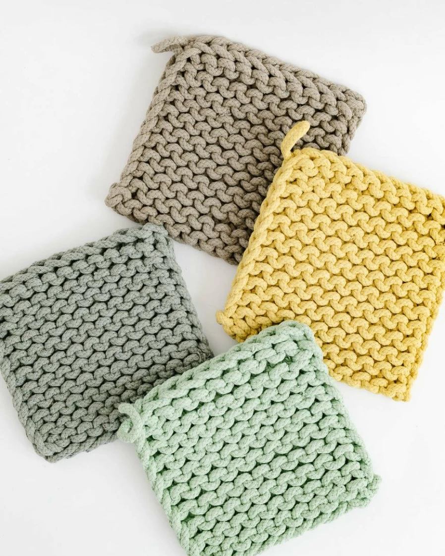 Handmade Crocheted Citronella Pot Holder - Creative Kitchen Accessory for Heat Protection