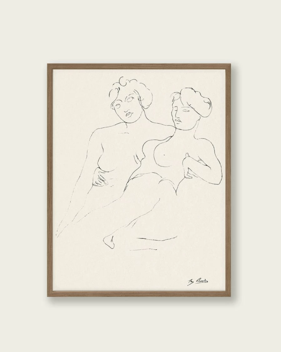 "Lone Fox 'A Sketch Of Two Women' Art Print – Premium Wall Art Decor Best Seller"