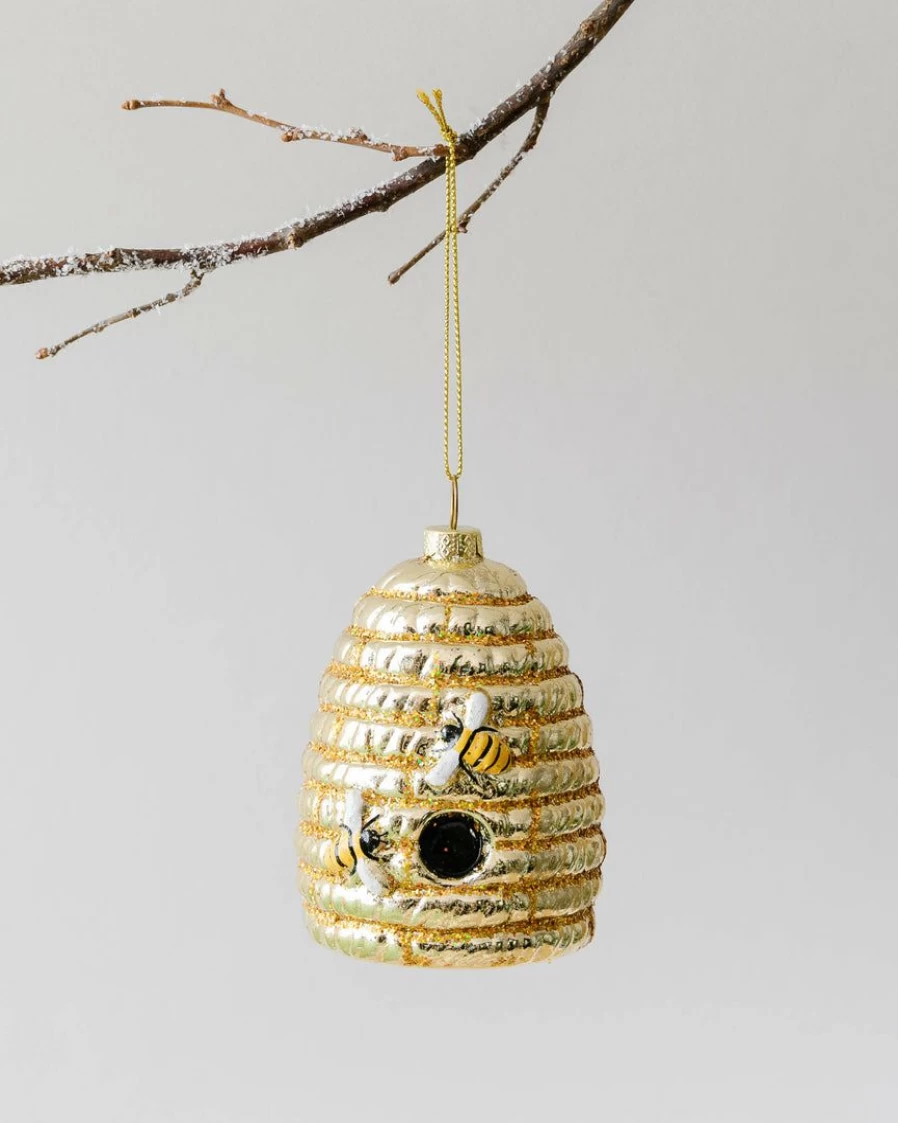 "Lone Fox Handmade Beehive Glass Decor - Artistic Hanging Ornament for Home & Garden"