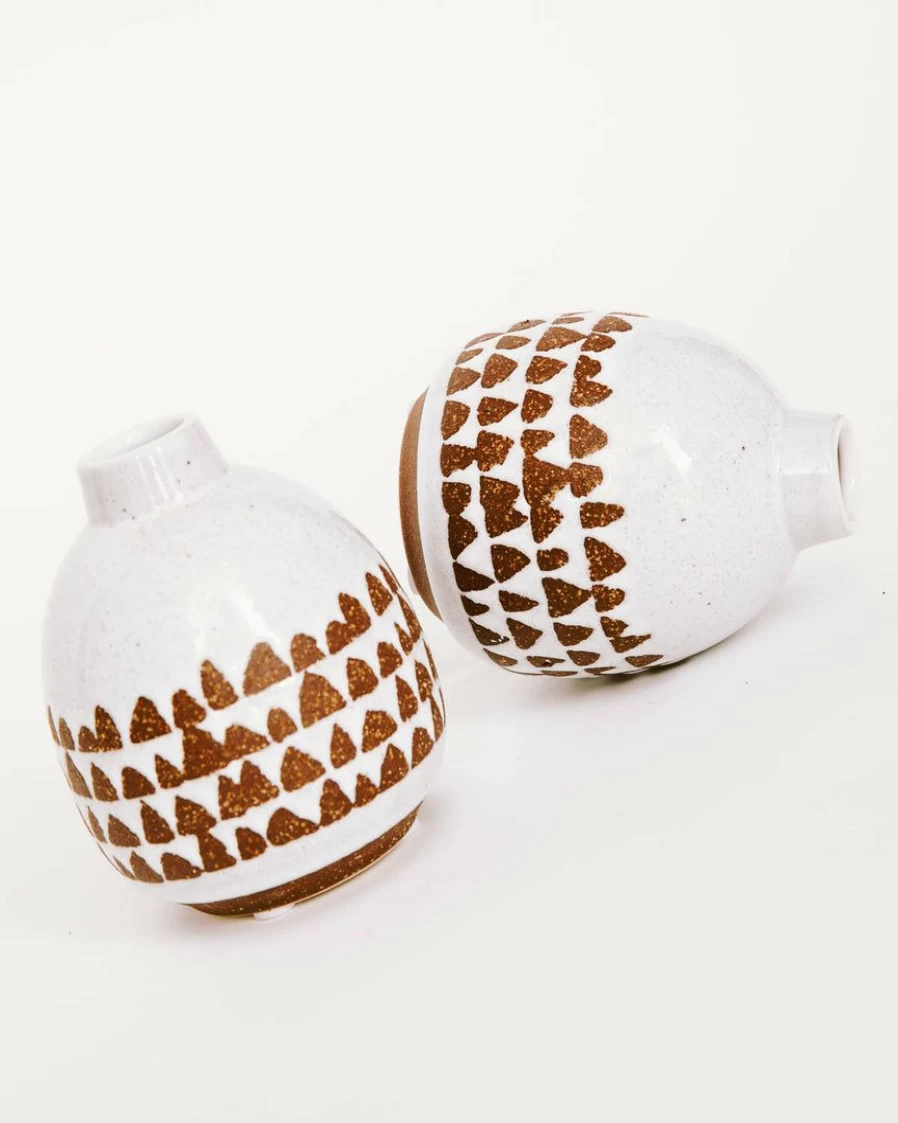 Lone Fox Ingrid Handcrafted Stoneware Vase - Elegant Ceramic Home Decor