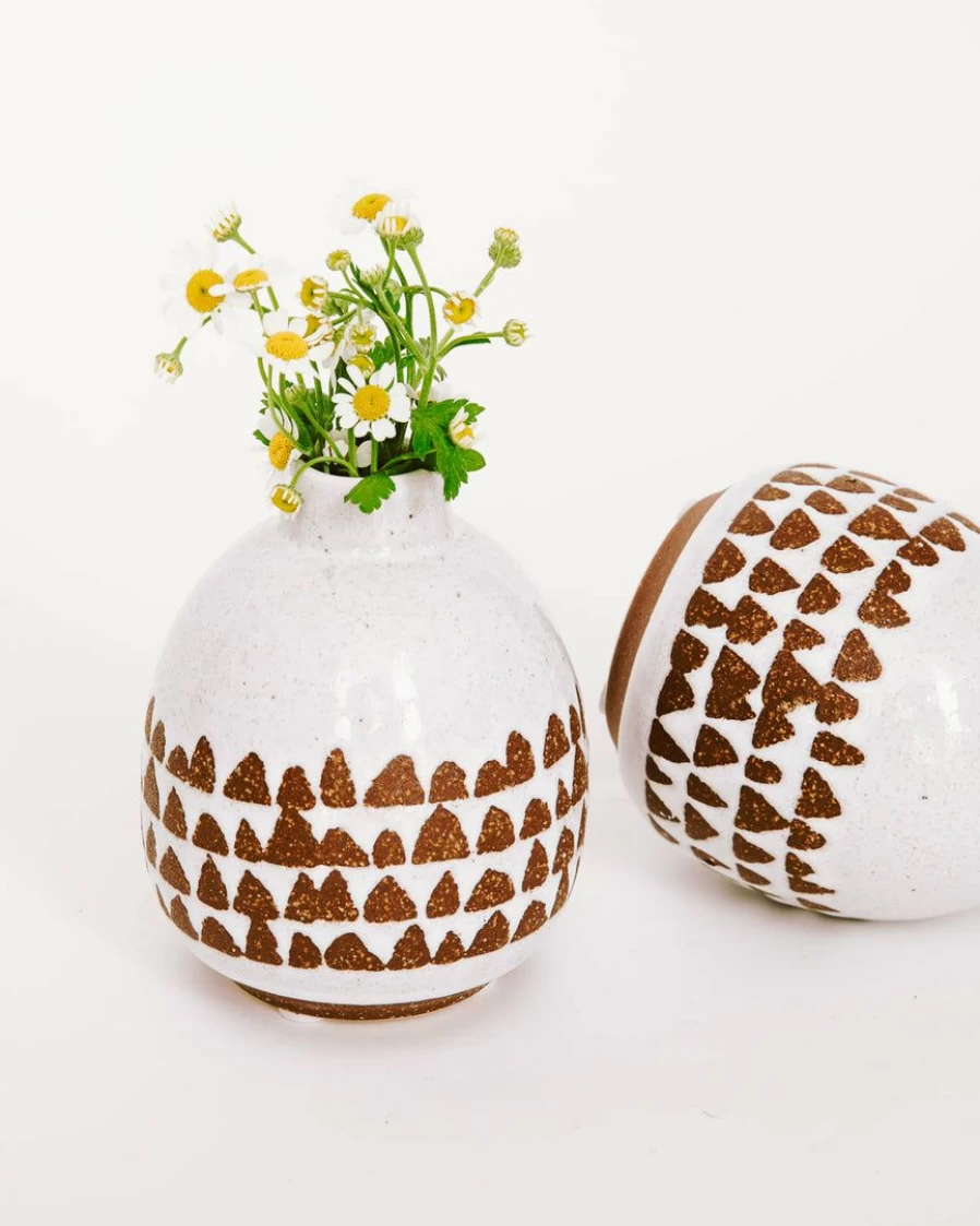 Lone Fox Ingrid Handcrafted Stoneware Vase - Elegant Ceramic Home Decor