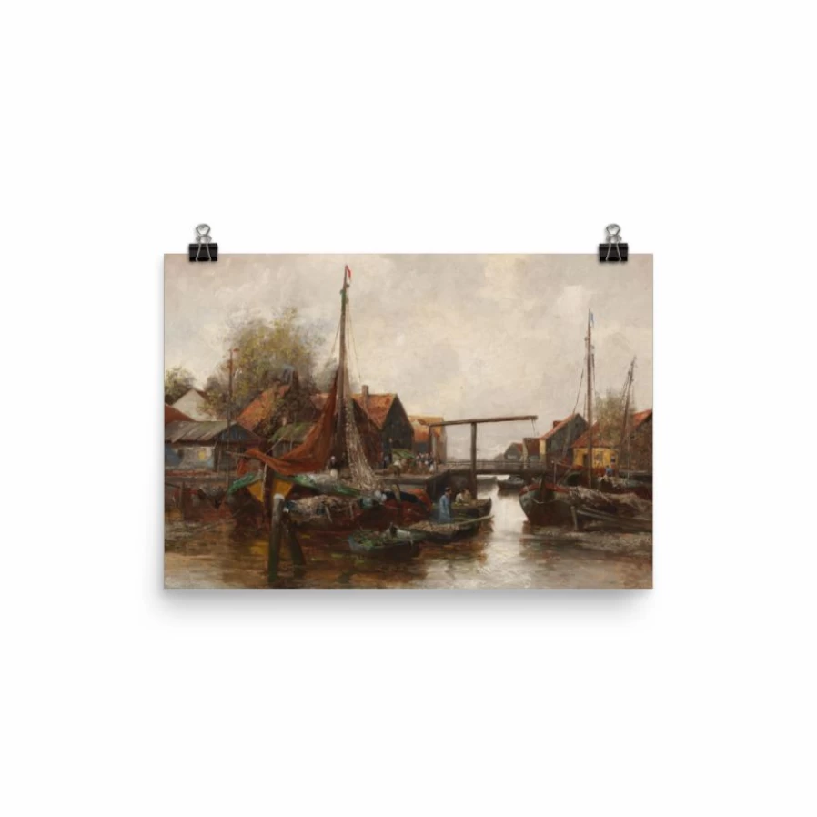 "Lone Fox 'In The Harbour' Art Print - Nautical Wall Decor - Coastal Landscape Poster"