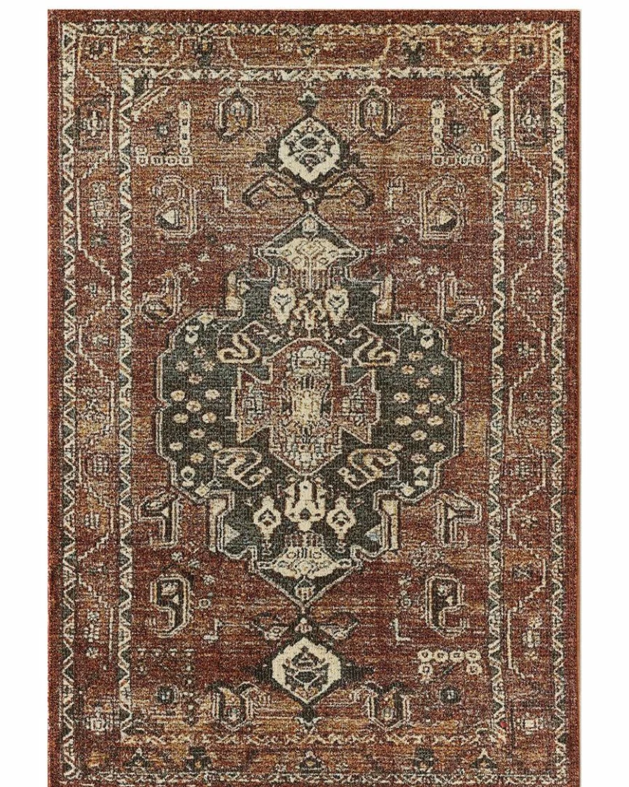 "Lone Fox Rosalie Vintage Rug - Bohemian Chic Distressed Pattern - Premium Handmade Area Rug"