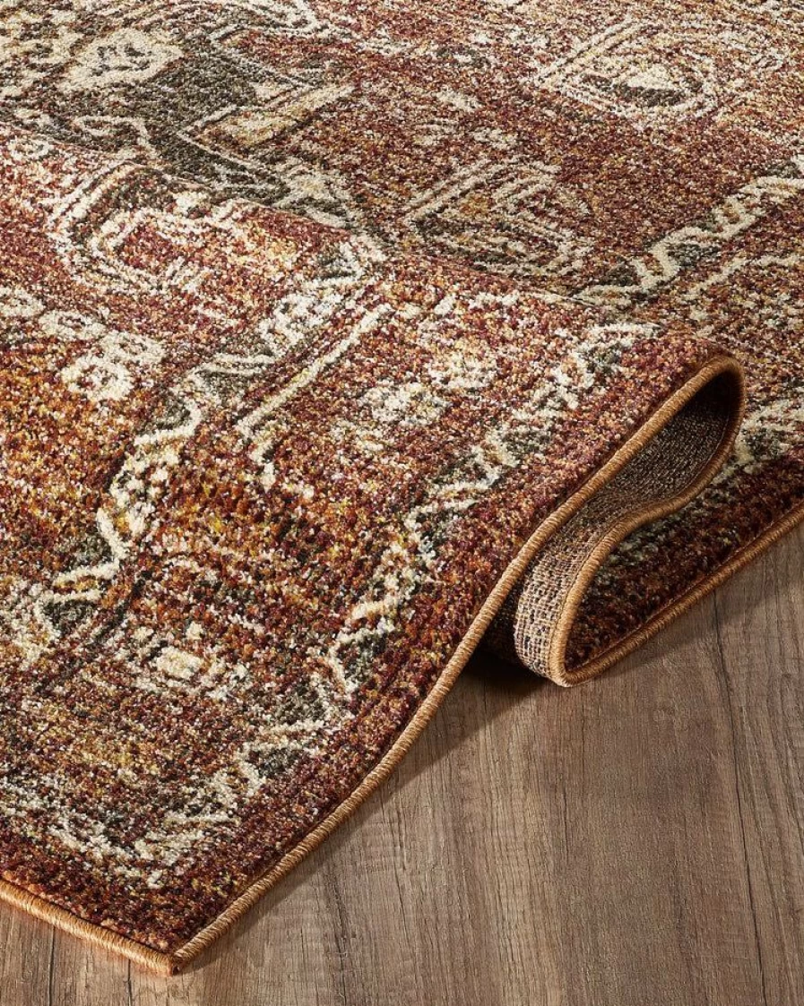 "Lone Fox Rosalie Vintage Rug - Bohemian Chic Distressed Pattern - Premium Handmade Area Rug"