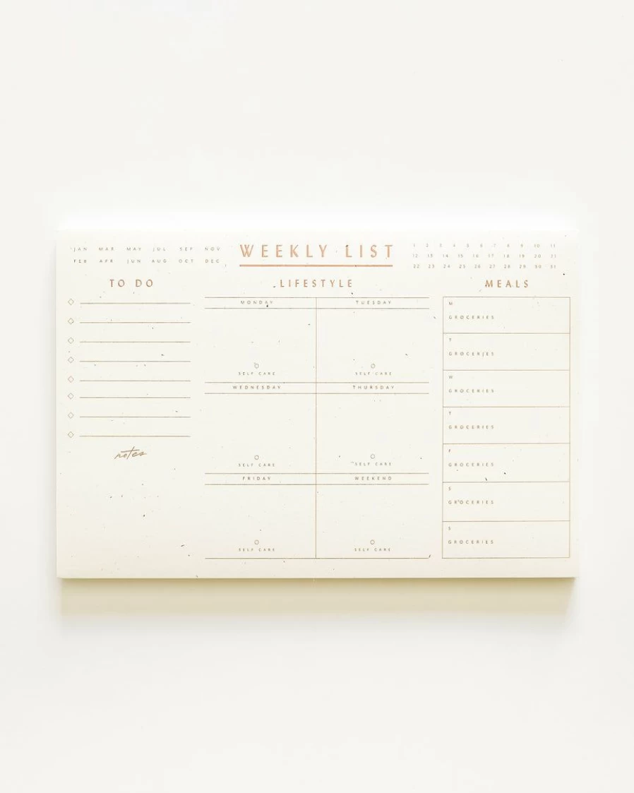 Lone Fox Weekly Planner Pad - Stylish & Functional Notepad for Organized Lists