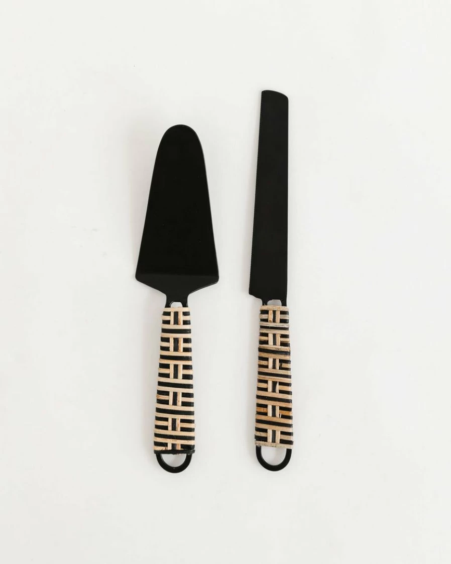 Bloomingville Mia Modern Cake Knife and Server - Stainless Steel Dessert Knife for Wedding & Party