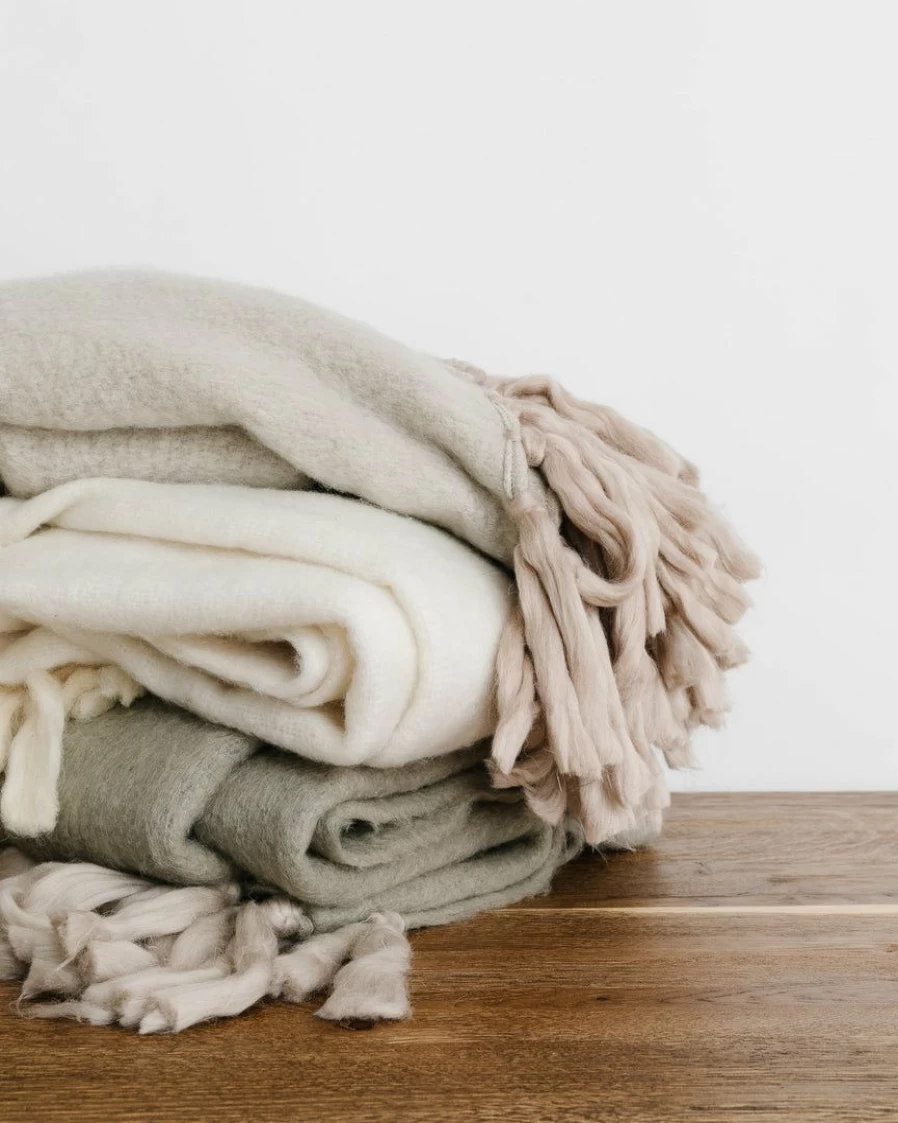 "Indaba Esma Mohair Throw - Luxurious Soft Wool Blanket for Cozy Comfort"