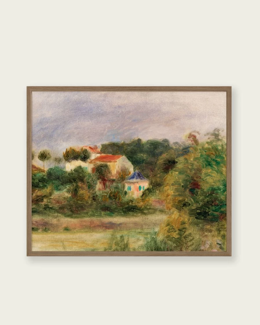 "Houses In A Park" Landscape Art Print by Lone Fox - Wall Decor for Home & Office