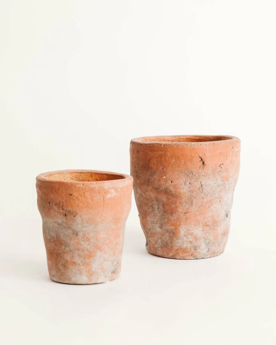 Rustic Terracotta Flower Pots – 47th & Main Brookdale Collection – Handcrafted Clay Planters for Indoor & Outdoor Gardens