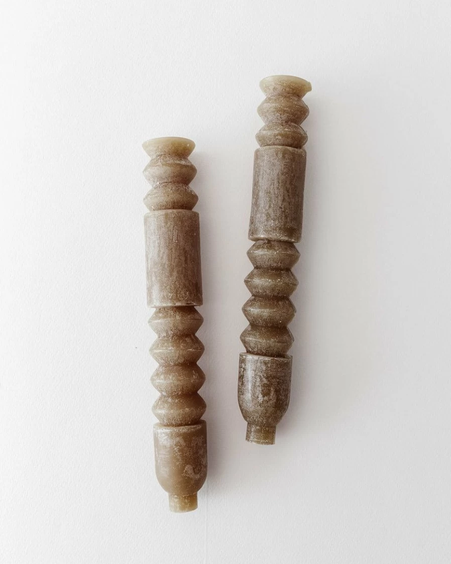 Handcrafted Totem Taper Candles Set - 2 Unique Decorative Pillar Candles for Home & Ritual Use