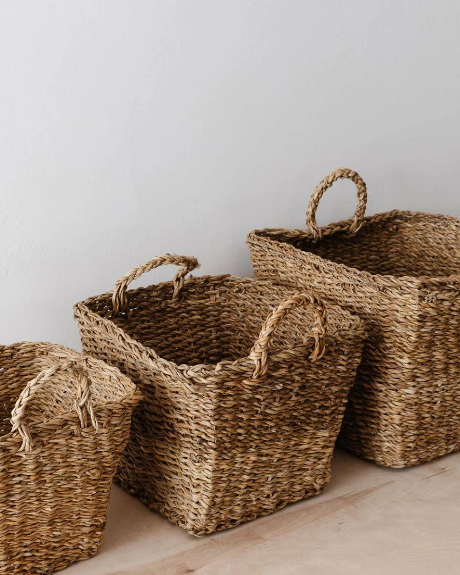 "47th & Main Set of 3 Seagrass Storage Baskets – Natural Woven Decor"
