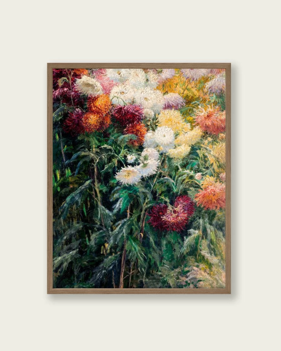 "Chrysanthemums In The Garden At Petit Gennevilliers Vintage Art Print - Lone Fox Best Sellers"