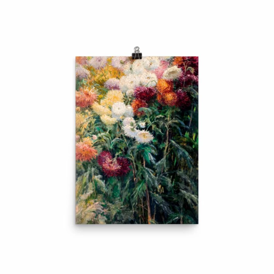 "Chrysanthemums In The Garden At Petit Gennevilliers Vintage Art Print - Lone Fox Best Sellers"