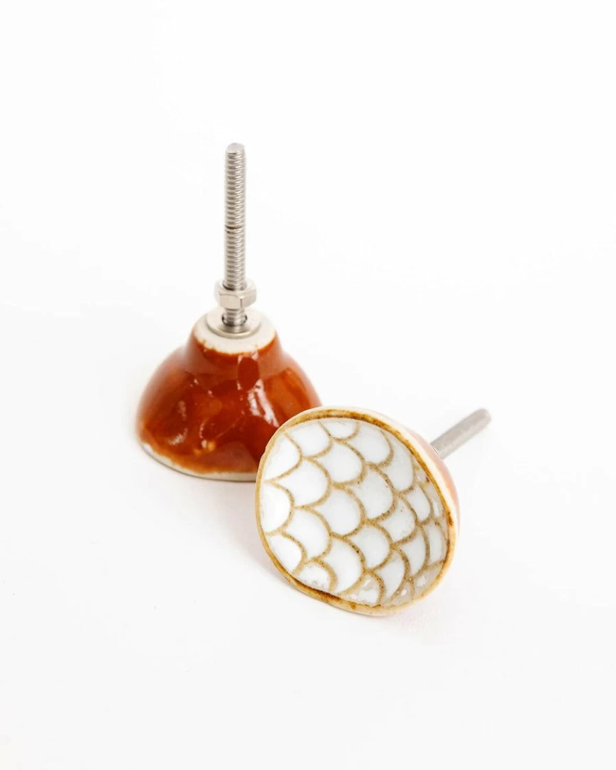 "Indaba Pia Ceramic Cabinet Knob - Elegant Handcrafted Drawer Pull for Home Decor"