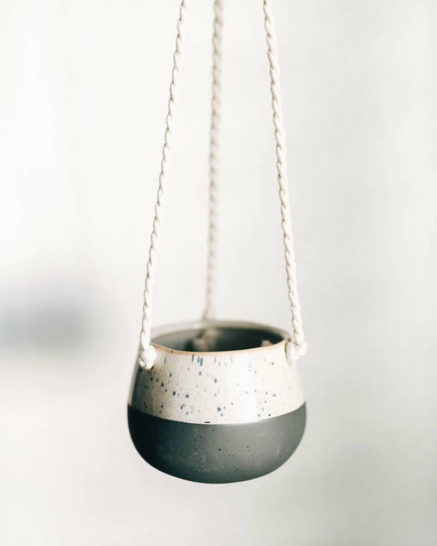 Lone Fox Chantilly Hanging Planter - Modern Decorative Hanging Basket for Indoor Outdoor Plants
