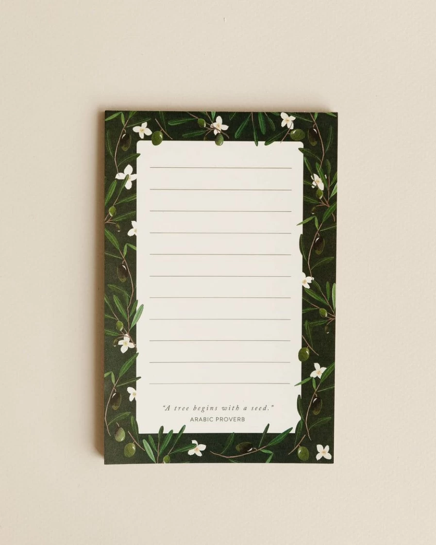 "Premium Olive Branch Design Notepad – Elegant Pen & Pillar Style Writing Journal"