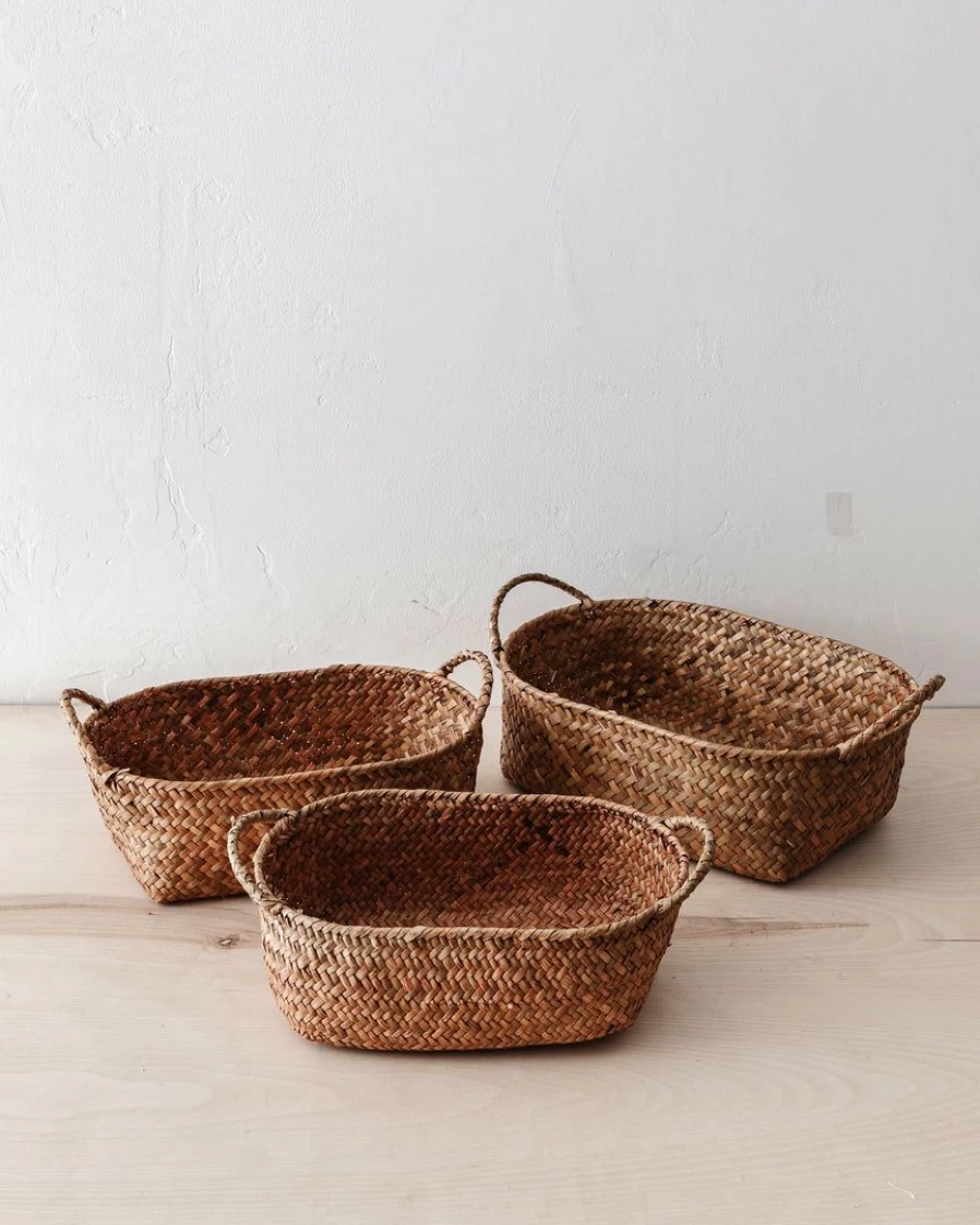 "Set of 3 Oval Seagrass Baskets – Natural Storage & Decor by 47th & Main"