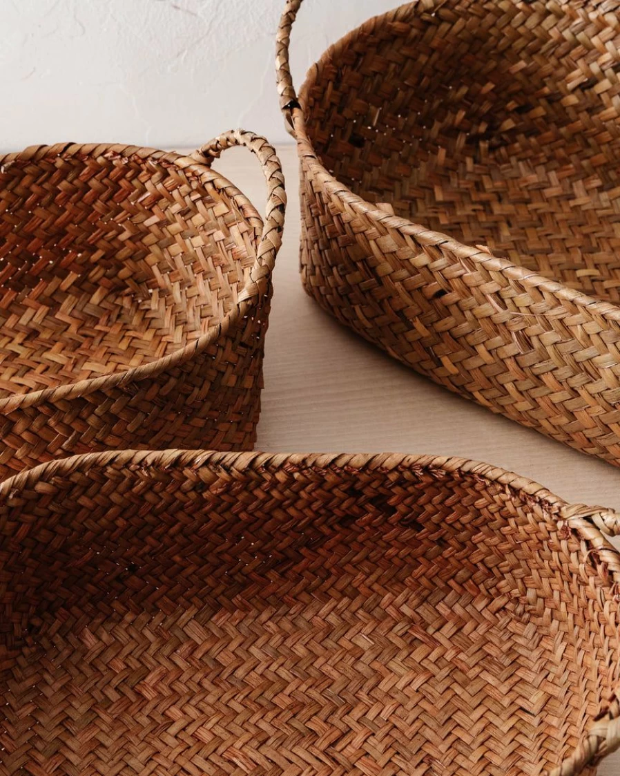 "Set of 3 Oval Seagrass Baskets – Natural Storage & Decor by 47th & Main"