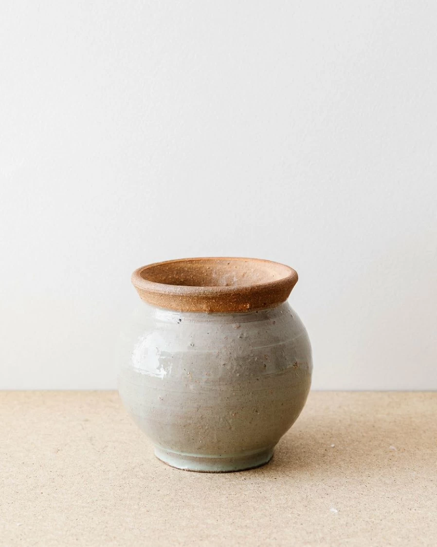 Handmade French Blue Ceramic Planter – Artisan Crafted Flower Pot for Home Decor