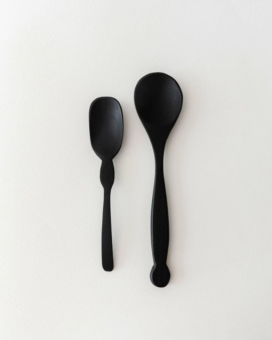 "Acacia Wood Serving Spoons Set – Elegant & Durable Kitchen Utensils for Dining"