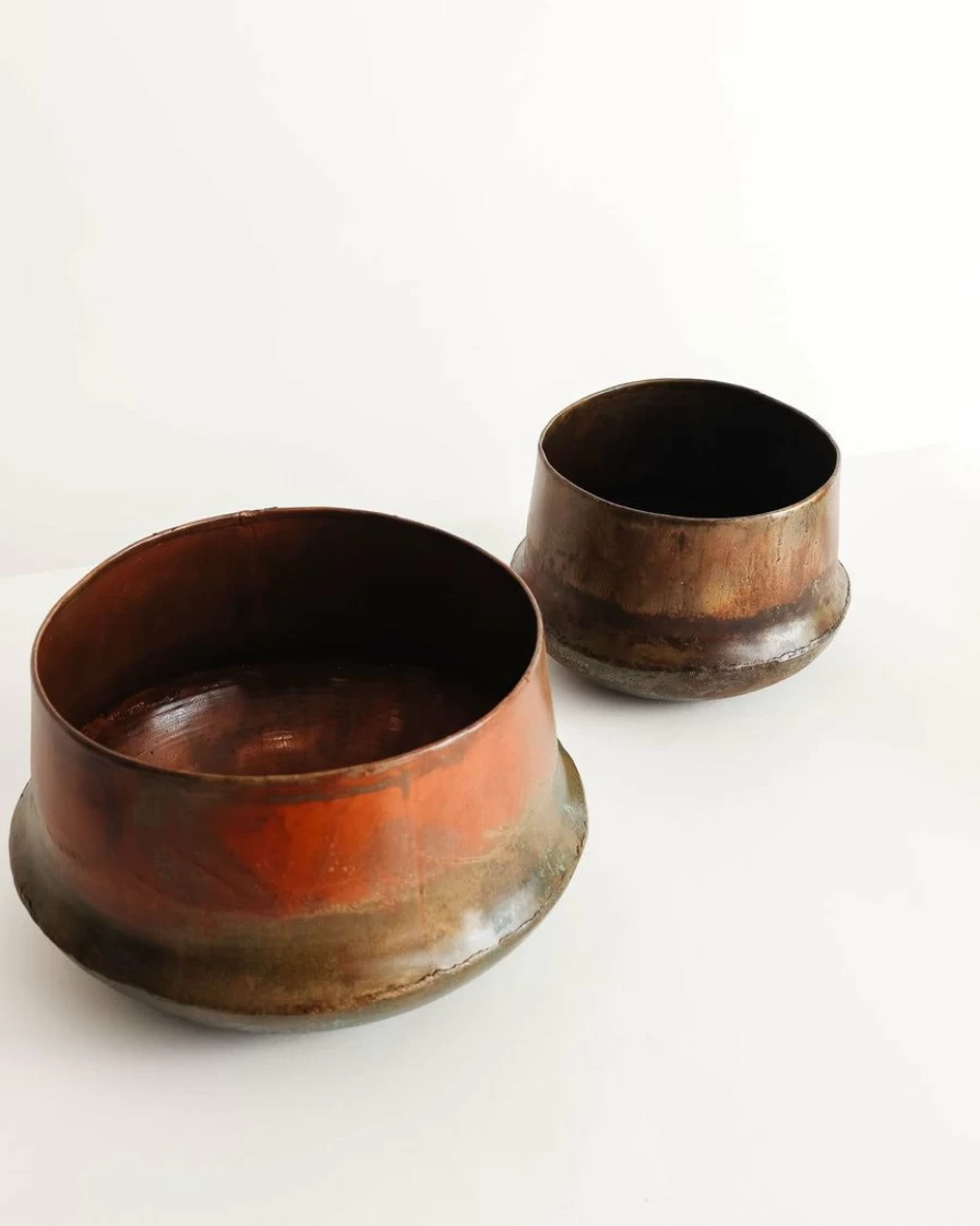 47th & Main Aged Copper Planter – Vintage Style Decorative Garden Pot for Indoor & Outdoor Plants