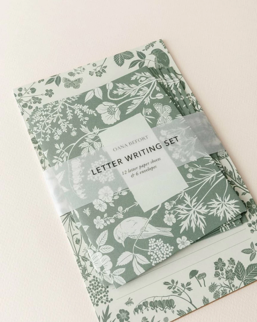 Elegant Meadow Floral Letter Writing Set by Oana Befort for Handwritten Notes