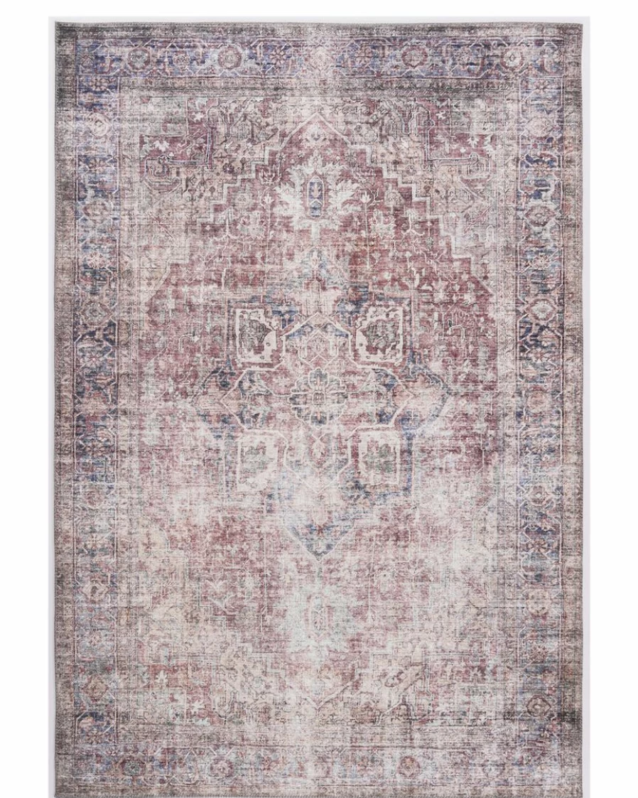 "Lone Fox Bowen Distressed Vintage Area Rug – Soft Boho Chic Farmhouse Decor"