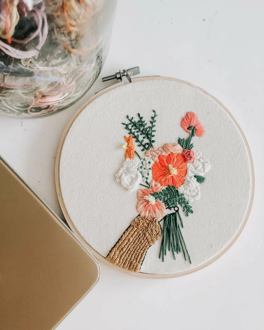 "Galentine's Day Embroidery Kit - DIY Craft Set for Valentine's Friendship Gifts"