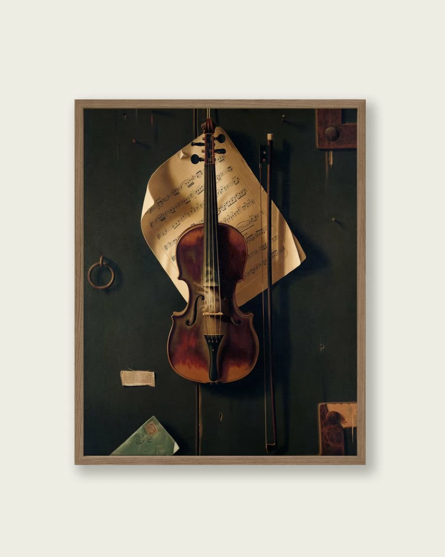 "Still Life With Violin Art Print - Premium Wall Decor for Music Lovers"
