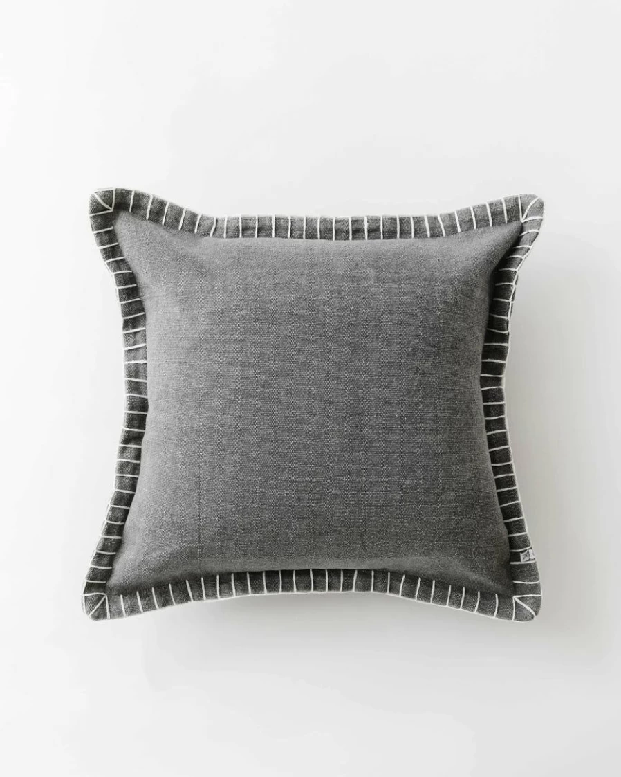 Handmade Embroidered Pillow Cover - Boho Stitched Decorative Throw Pillow Case
