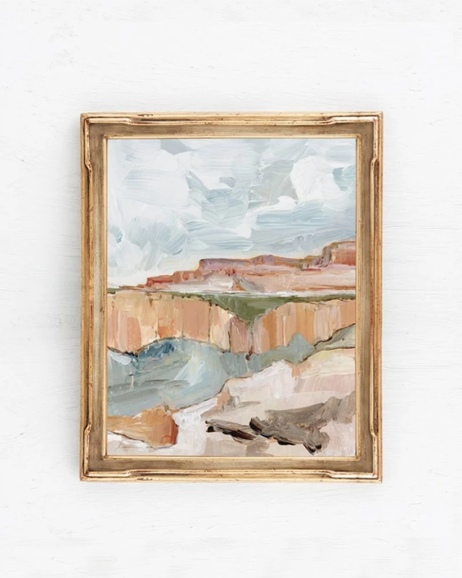 "Lone Fox 'Ravine' Landscape Canvas Art Print - Modern Wall Decor"
