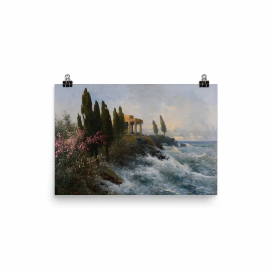 "Mediterrane Art Print by Lone Fox – Coastal Landscape Wall Decor"