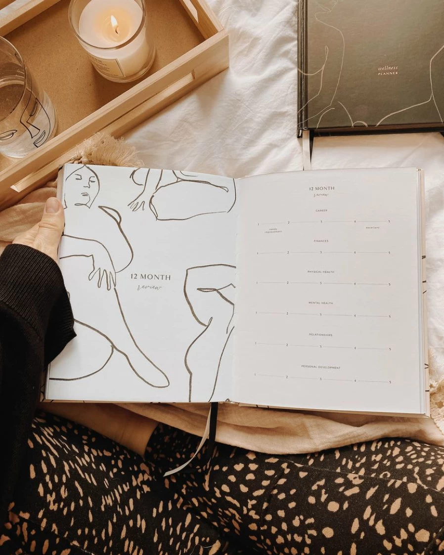 "Blush & Gold Wellness Planner for Mind & Body – Daily Organizer & Self-Care Journal"
