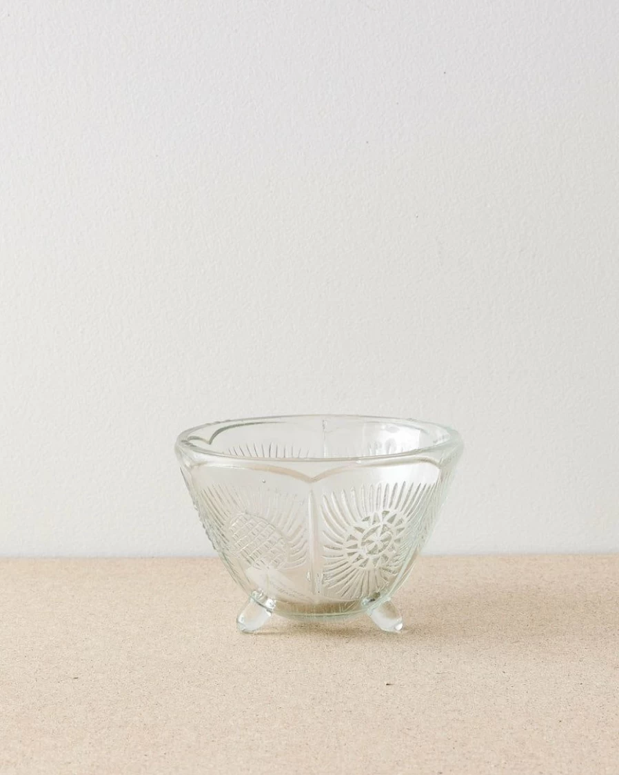 Vintage Glass Footed Bowl - Elegant Decorative Serving Dish for Dining & Entertaining