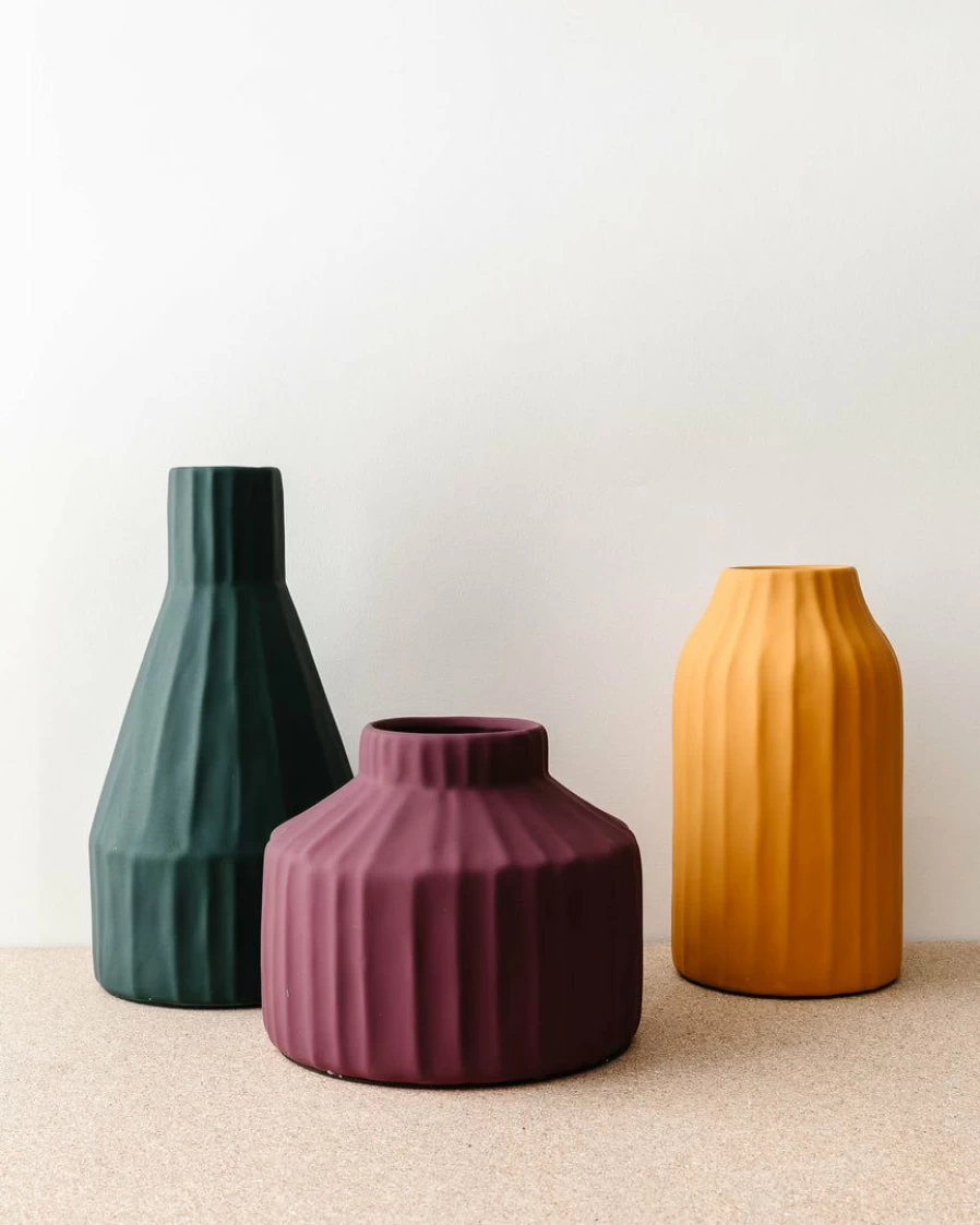 Elegant Fluted Gem Vases for Modern Home Decor