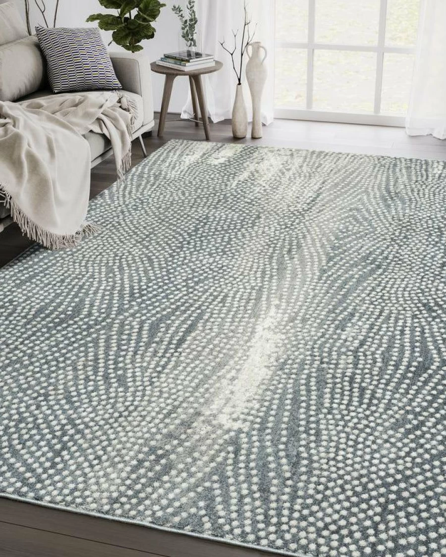 "Stylish Black and White Dotted Area Rug - Modern Abstract Dot Design Non-Slip Floor Carpet for Living Room Bedroom"